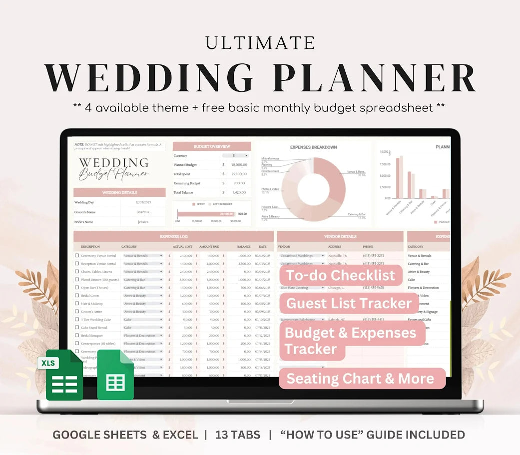 Wedding Planner Spreadsheet