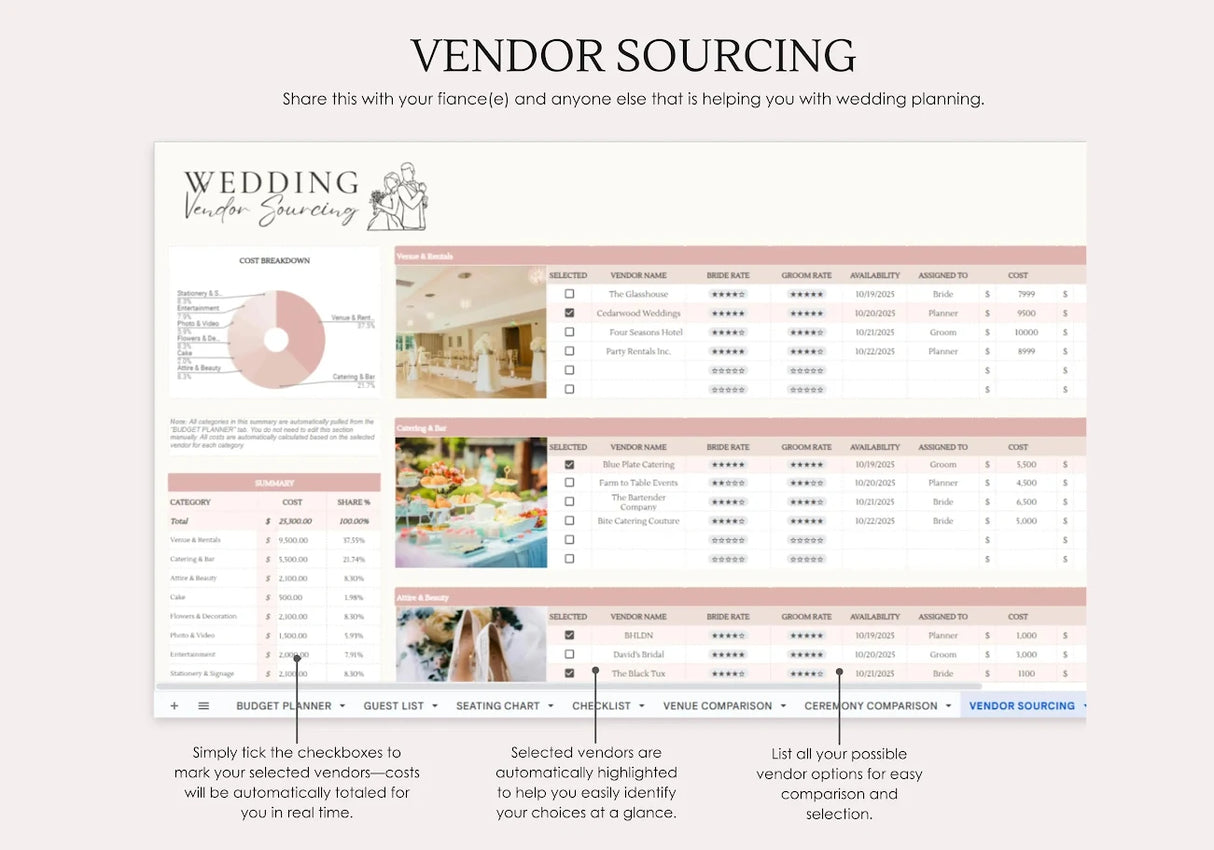 Wedding Planner Spreadsheet